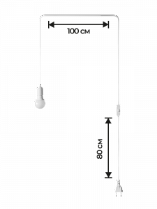 Патрон E27 с проводом и выключателем 1.8м Орбита OT-ELS11 Белый